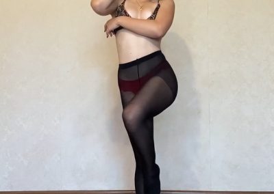 Front View Of Petite Girl In Pantyhose