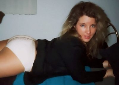 90's babe in white cotton panties and pantyhose
