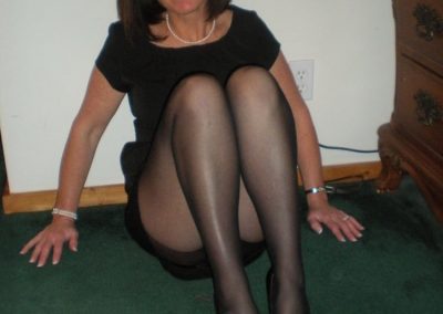 Brunette Mature Showing Upskirt