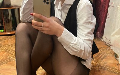 Sexy Secretary Heather Sending Me Selfies In Pantyhose Before Work