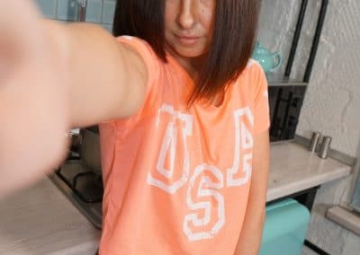 Milf Taking Selfie in shirt and pantyhose no panties on