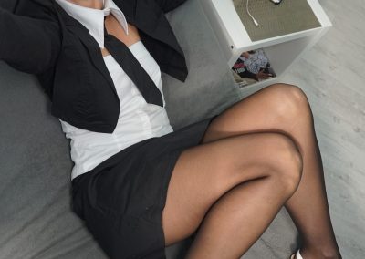 Hot Mom In Pantyhose and Dress Taking Selfie